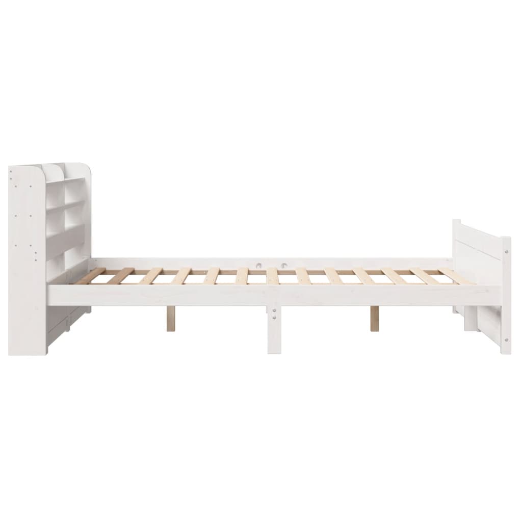 Sengeramme med hovedgærde uden madras Hvid 140x190 cm