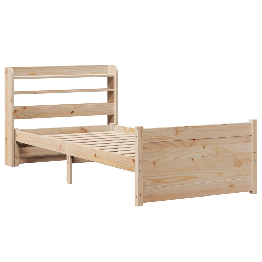 sengeramme med sengegavl 90x200 cm massivt fyrretræ