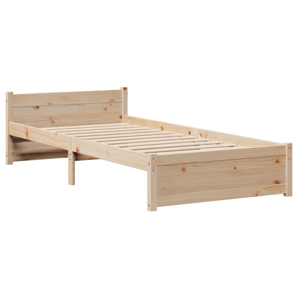 sengeramme med sengegavl 90x200 cm massivt fyrretræ