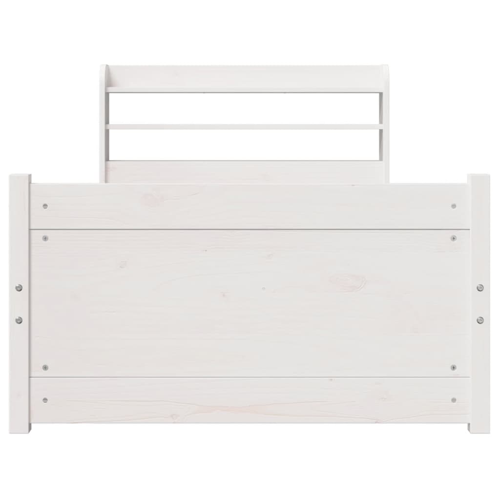 Sengeramme med hovedgærde uden madras Hvid 90x200 cm