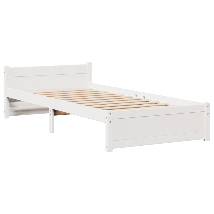 Sengeramme med hovedgærde uden madras Hvid 90x200 cm