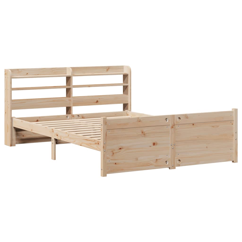 sengeramme med sengegavl 150x200 cm massivt fyrretræ