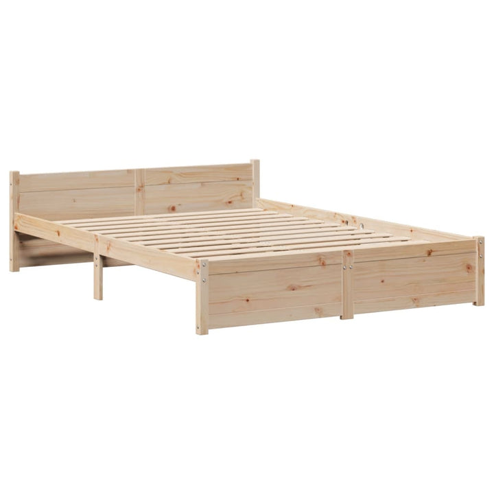 sengeramme med sengegavl 150x200 cm massivt fyrretræ