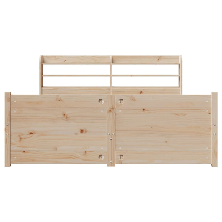 sengeramme med sengegavl 150x200 cm massivt fyrretræ