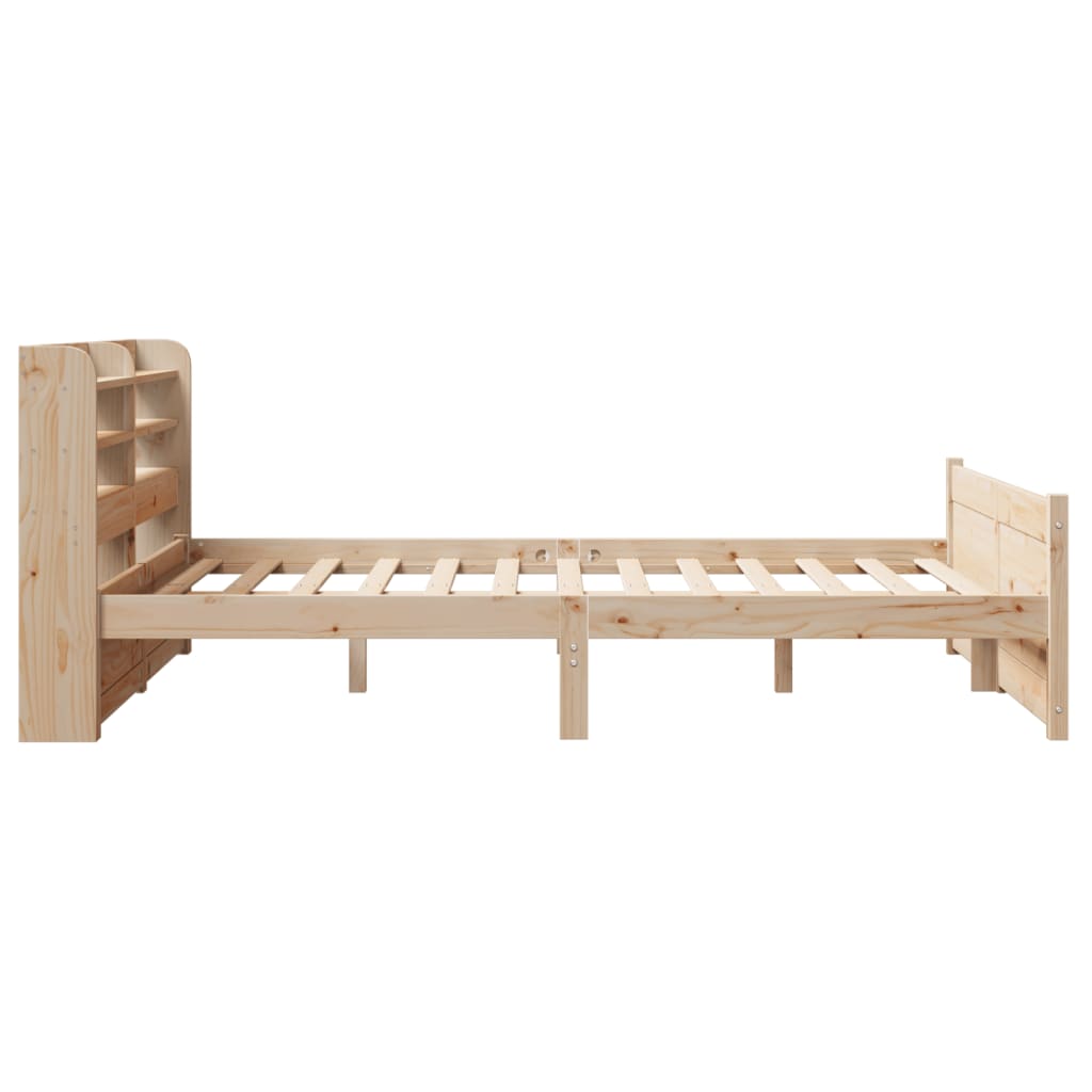 sengeramme med sengegavl 150x200 cm massivt fyrretræ