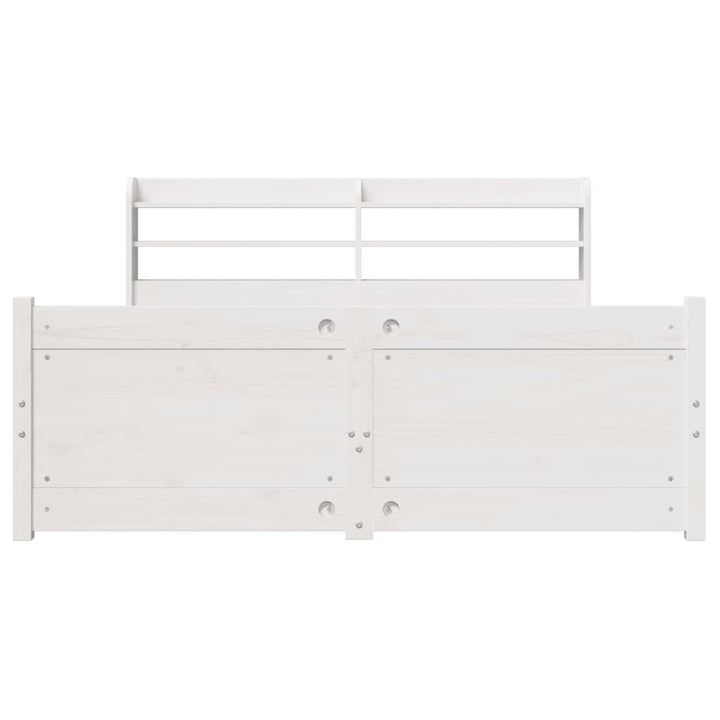 sengeramme med sengegavl 150x200 cm massivt fyrretræ hvid