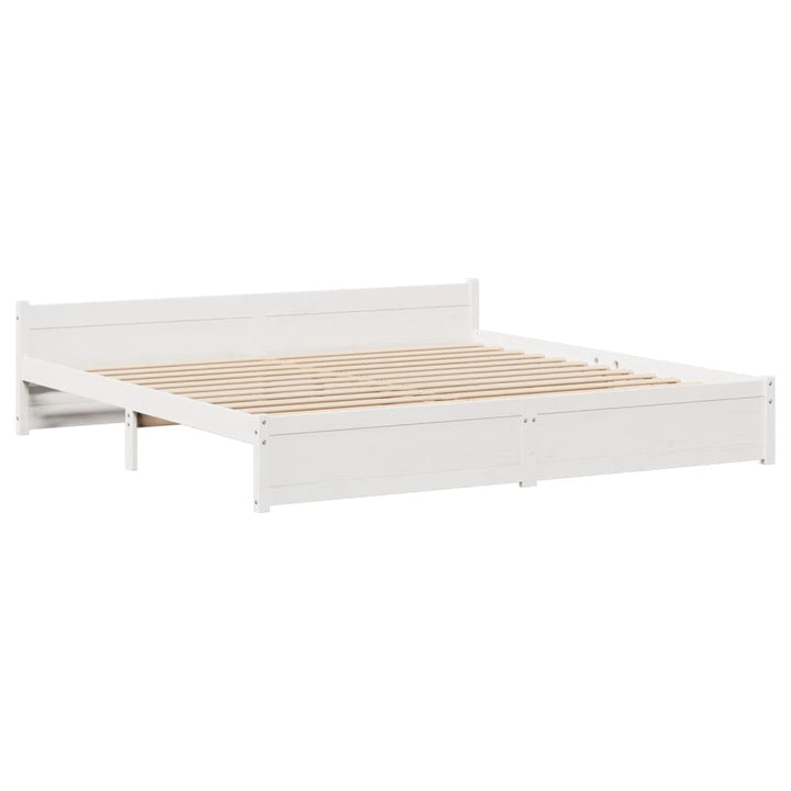 Sengeramme med hovedgærde uden madras Hvid 180x200 cm