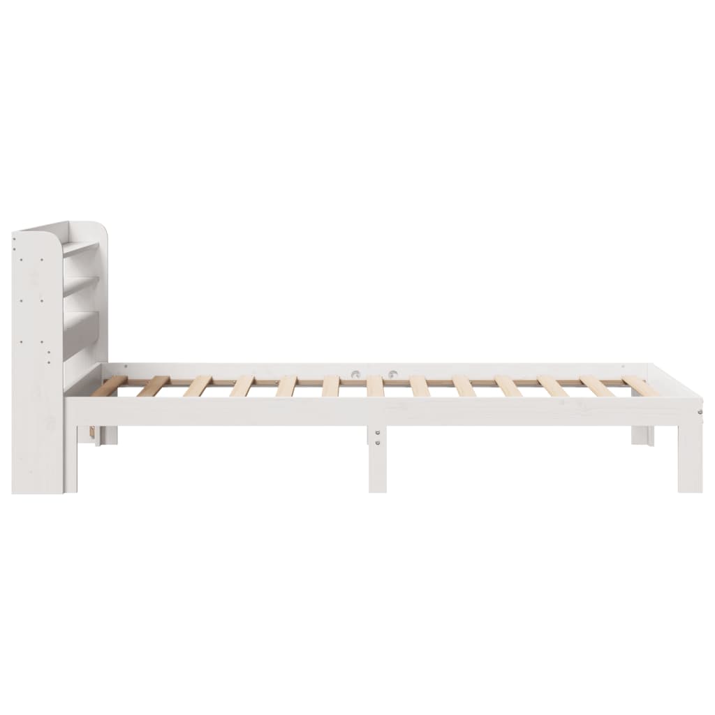 sengeramme med sengegavl 75x190 cm massivt fyrretræ hvid