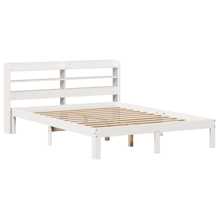sengeramme med sengegavl 120x190 cm massivt fyrretræ hvid