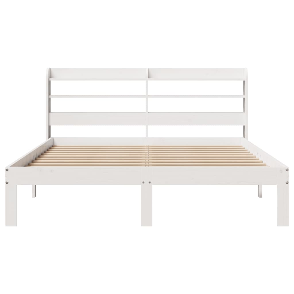 sengeramme med sengegavl 120x190 cm massivt fyrretræ hvid