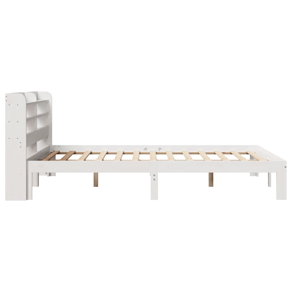 sengeramme med sengegavl 120x190 cm massivt fyrretræ hvid