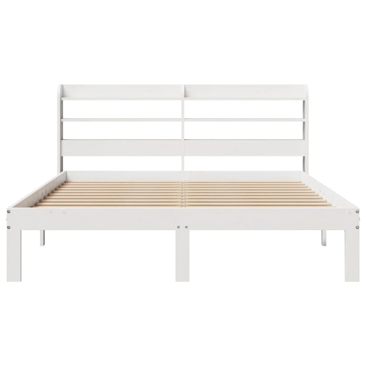 sengeramme med sengegavl135x190 cm massivt fyrretræ hvid