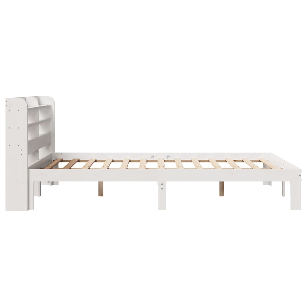 sengeramme med sengegavl135x190 cm massivt fyrretræ hvid