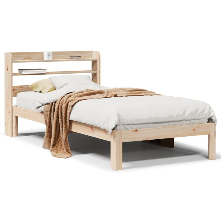 sengeramme med sengegavl 90x200 cm massivt fyrretræ