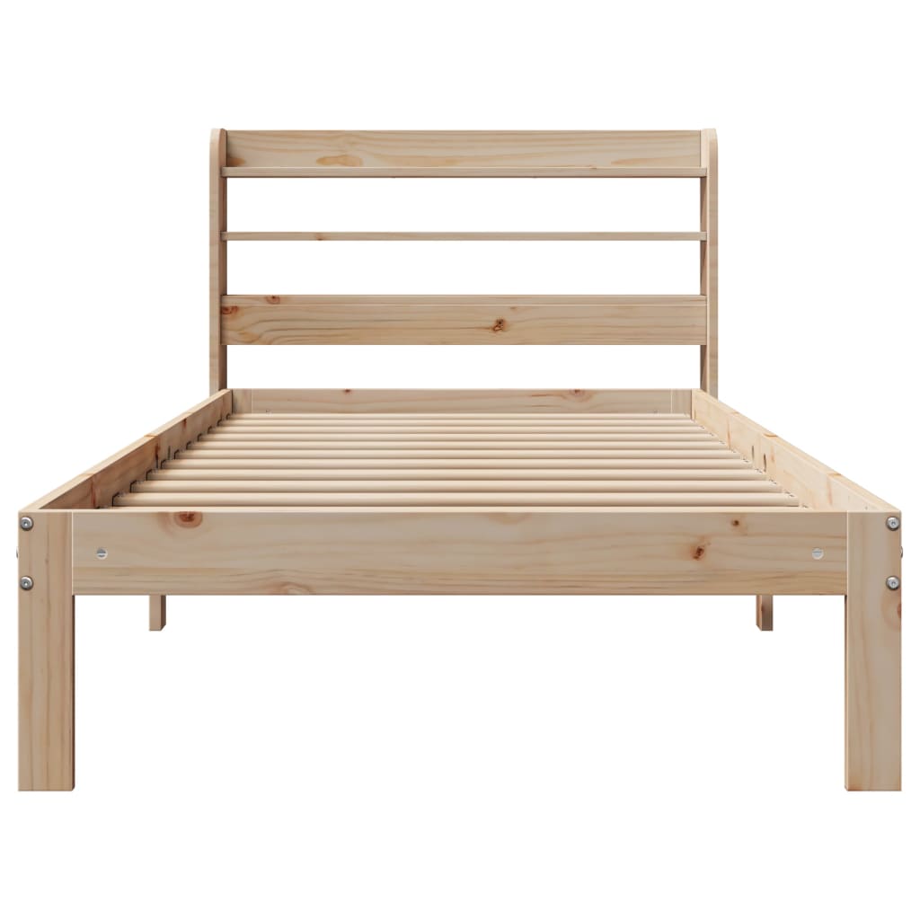 sengeramme med sengegavl 90x200 cm massivt fyrretræ