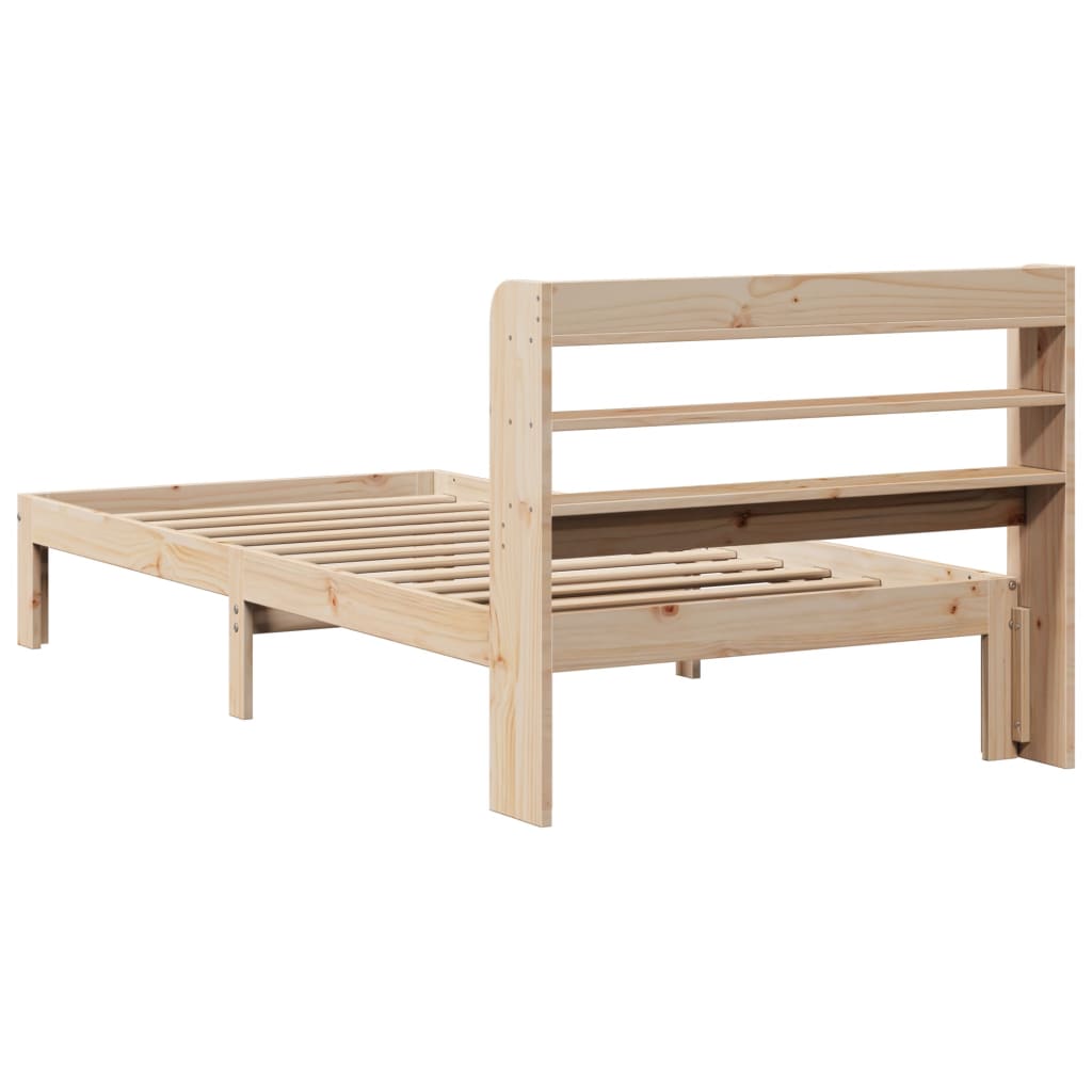 sengeramme med sengegavl 90x200 cm massivt fyrretræ