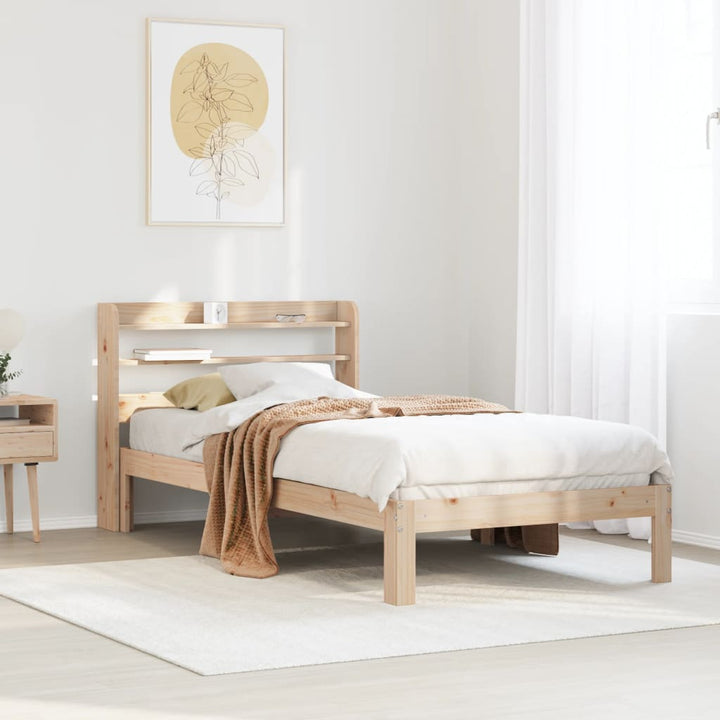 sengeramme med sengegavl 90x200 cm massivt fyrretræ