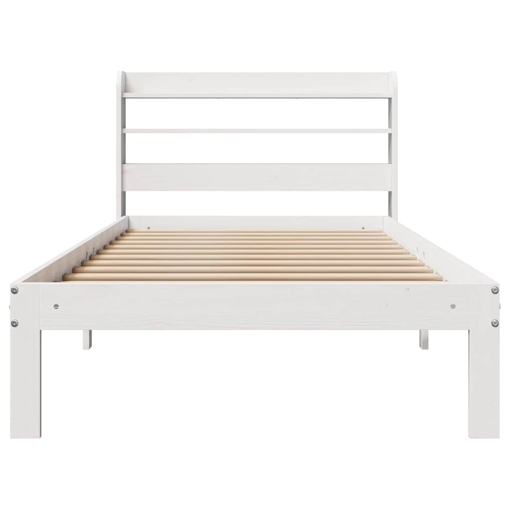 Sengeramme med hovedgærde uden madras Hvid 90x200 cm