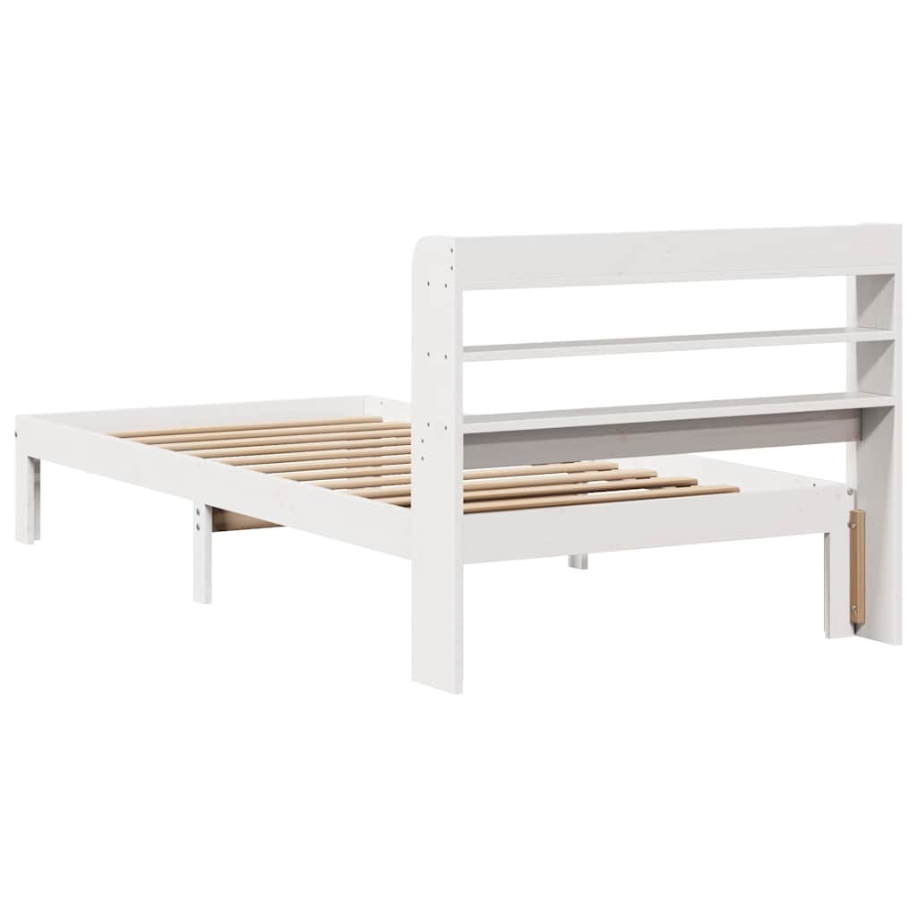 Sengeramme med hovedgærde uden madras Hvid 90x200 cm
