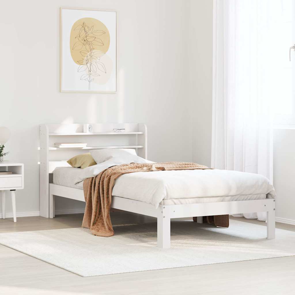 Sengeramme med hovedgærde uden madras Hvid 90x200 cm