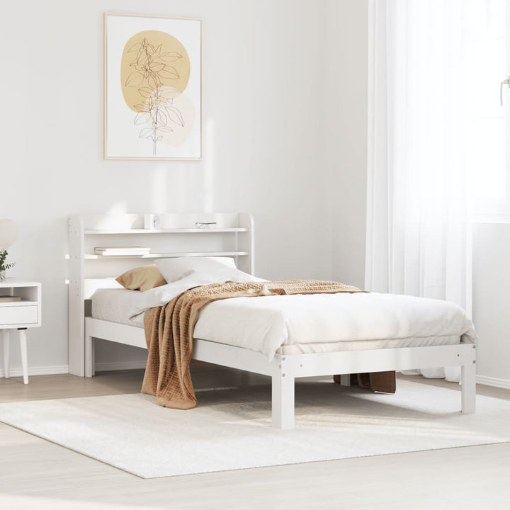 Sengeramme med hovedgærde uden madras Hvid 100x200 cm