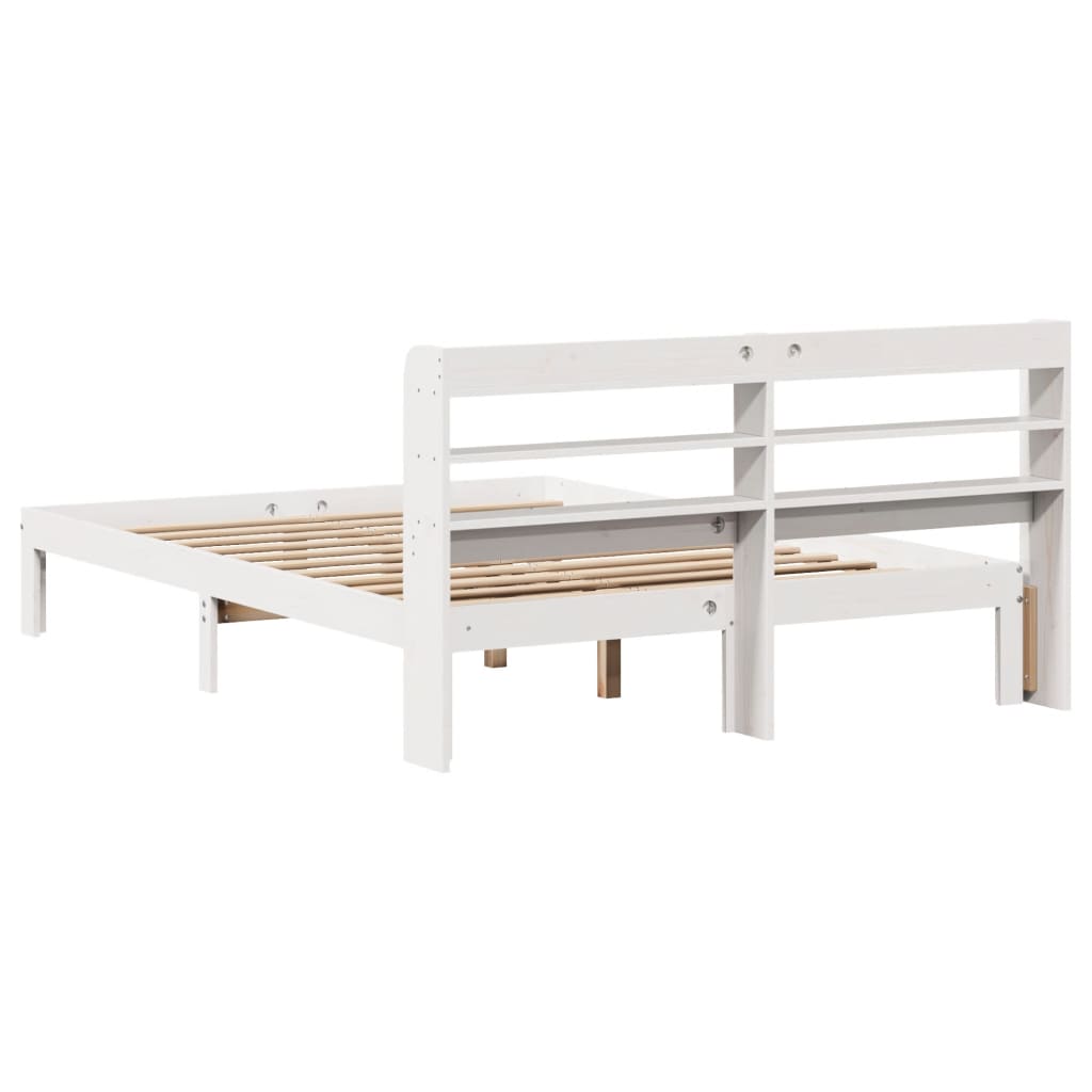 Sengeramme med hovedgærde uden madras Hvid 120x200 cm
