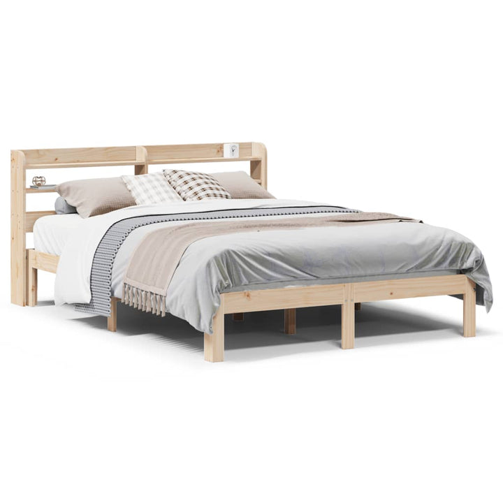 sengeramme med sengegavl 160x200 cm massivt fyrretræ