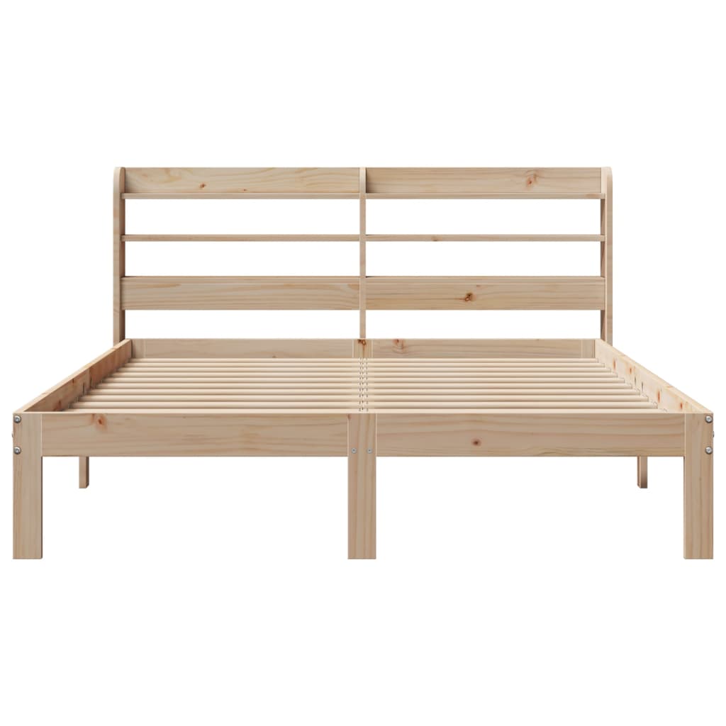 sengeramme med sengegavl 160x200 cm massivt fyrretræ