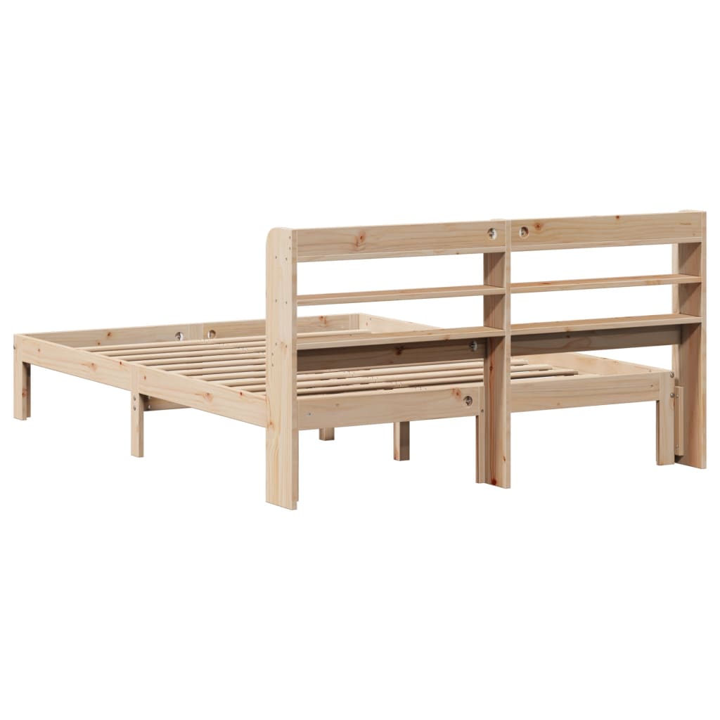 sengeramme med sengegavl 160x200 cm massivt fyrretræ