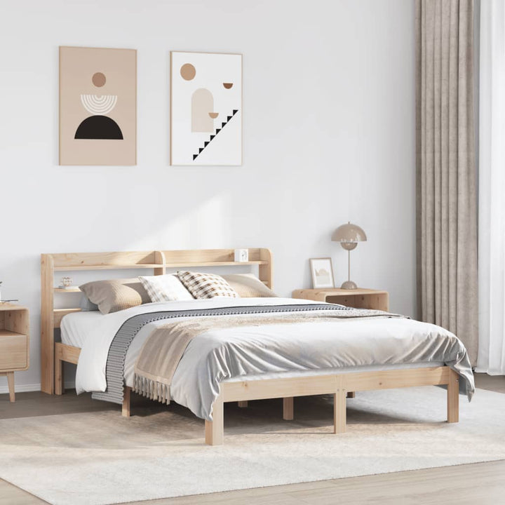 sengeramme med sengegavl 160x200 cm massivt fyrretræ