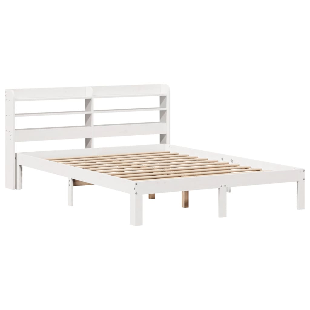 Sengeramme med hovedgærde uden madras Hvid 160x200 cm