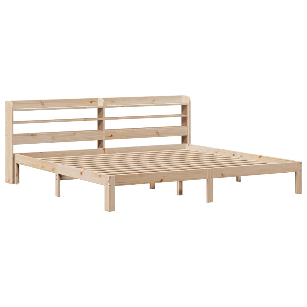 sengeramme med sengegavl 180x200 cm massivt fyrretræ