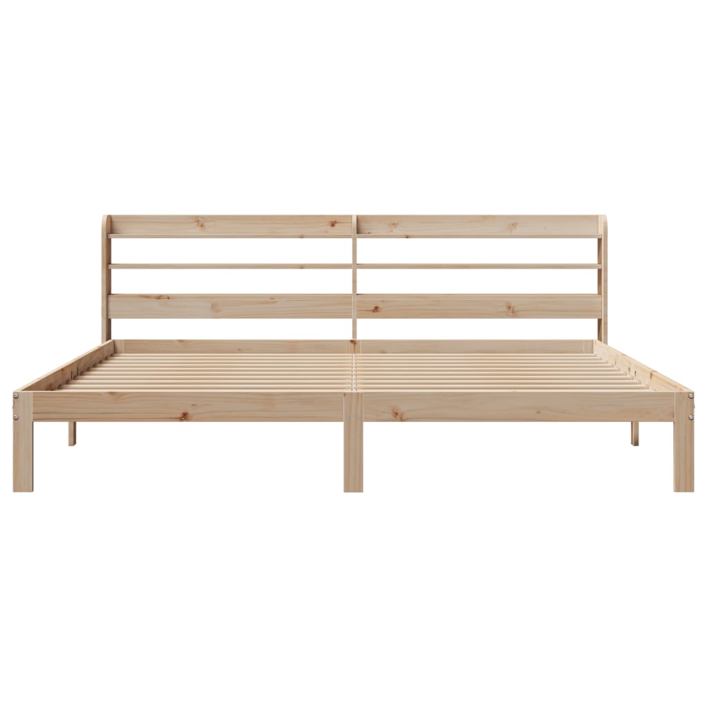 sengeramme med sengegavl 180x200 cm massivt fyrretræ