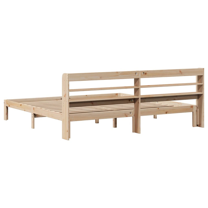 sengeramme med sengegavl 180x200 cm massivt fyrretræ