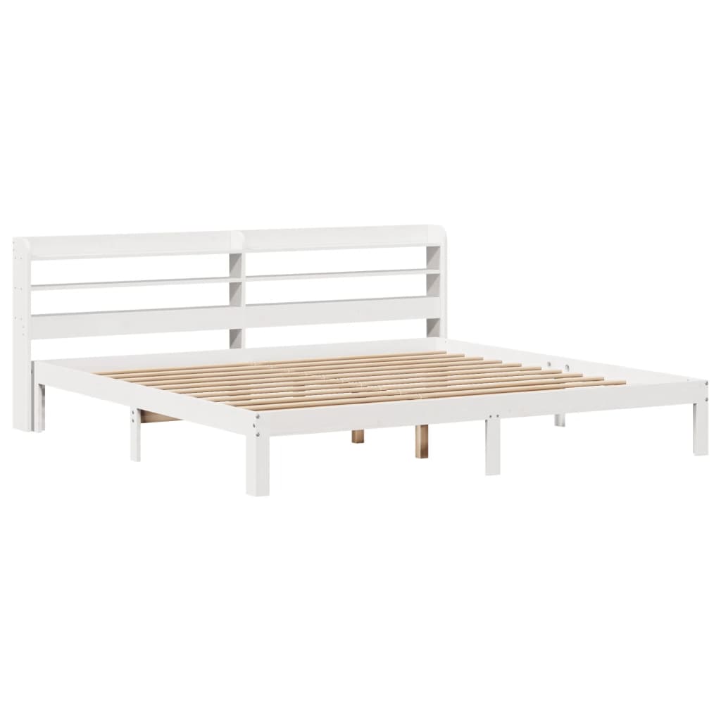 Sengeramme med hovedgærde uden madras Hvid 180x200 cm
