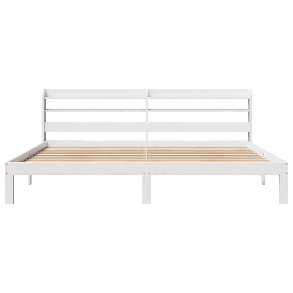 Sengeramme med hovedgærde uden madras Hvid 180x200 cm