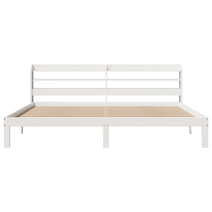 Sengeramme med hovedgærde uden madras Hvid 180x200 cm
