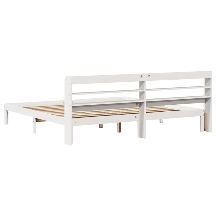 Sengeramme med hovedgærde uden madras Hvid 180x200 cm