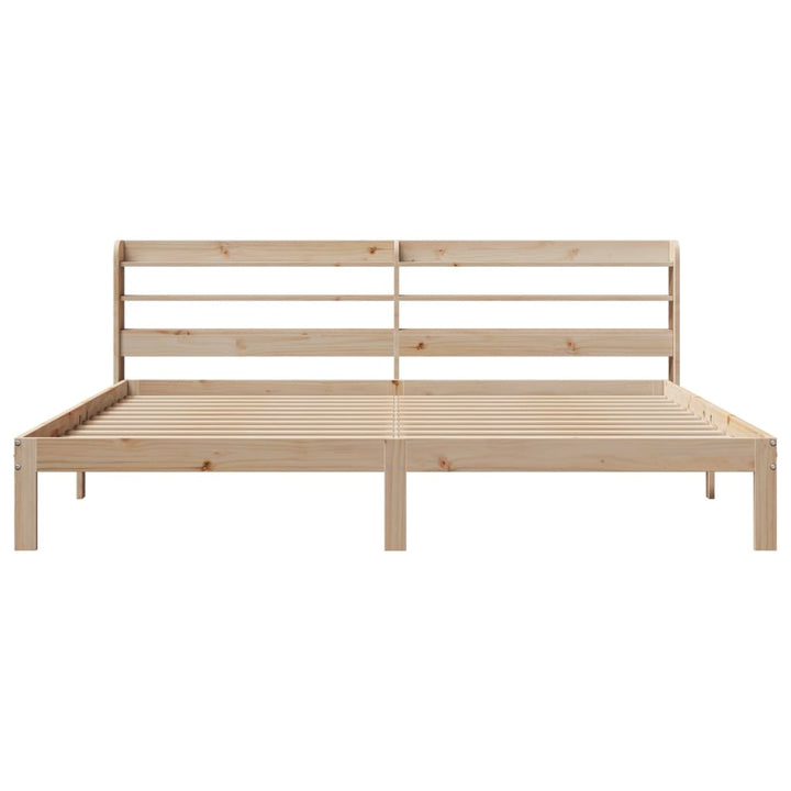 sengeramme med sengegavl 200x200 cm massivt fyrretræ