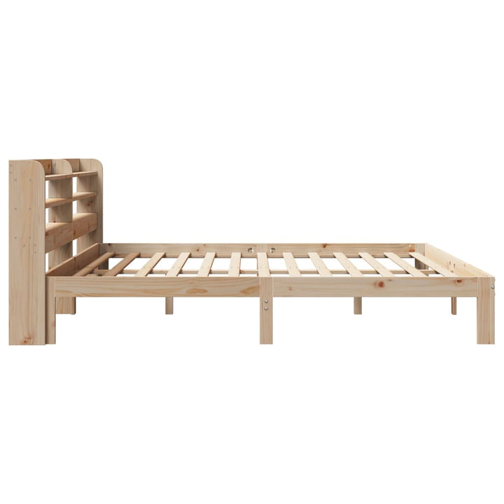 sengeramme med sengegavl 200x200 cm massivt fyrretræ