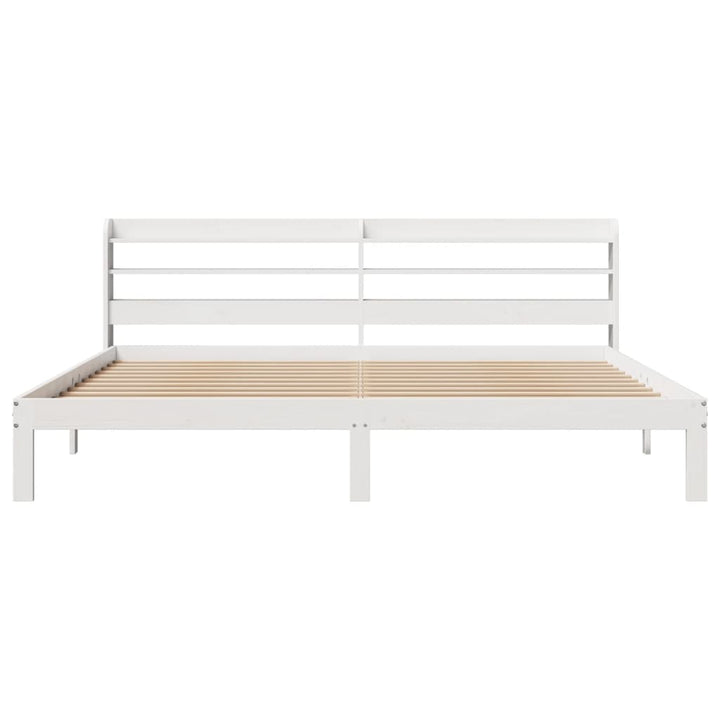 Sengeramme med hovedgærde uden madras Hvid 200x200 cm