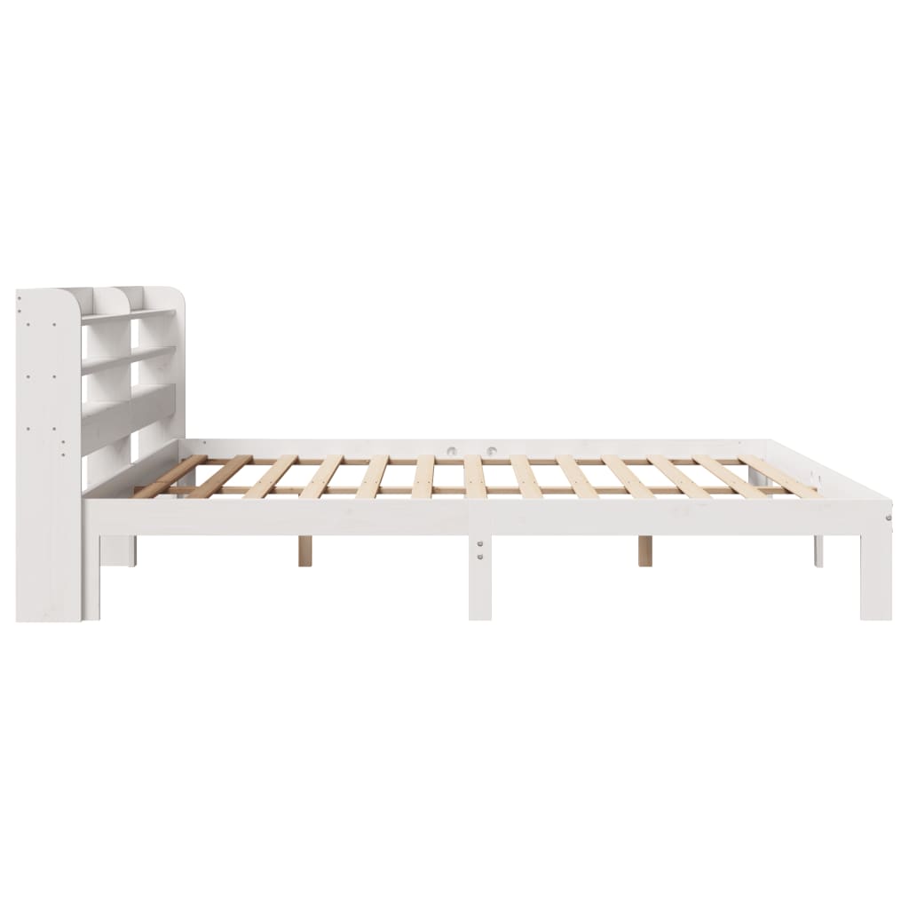 Sengeramme med hovedgærde uden madras Hvid 200x200 cm