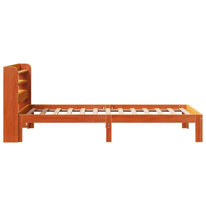 sengeramme uden madras 75x190 cm massivt fyrretræ gyldenbrun