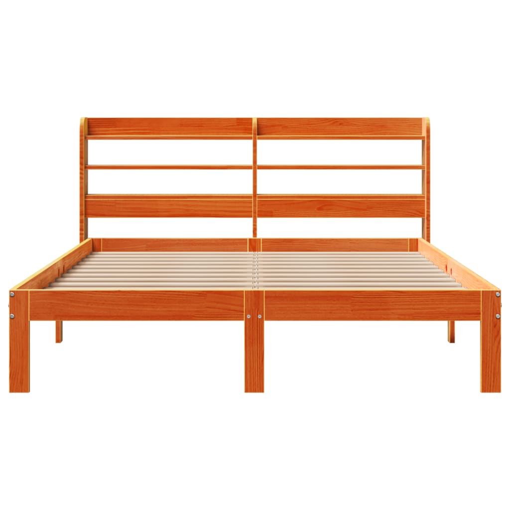 sengeramme uden madras 120x190 cm massivt fyrretræ gyldenbrun