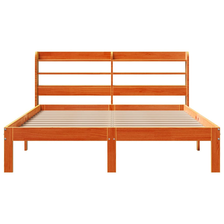 sengeramme uden madras 140x190 cm massivt fyrretræ gyldenbrun