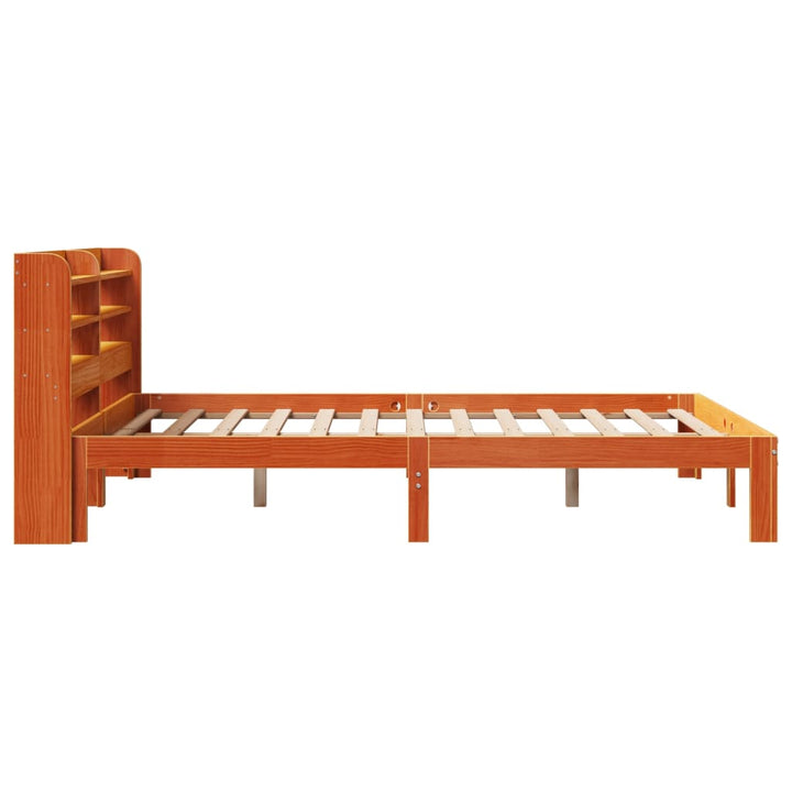 sengeramme uden madras 140x190 cm massivt fyrretræ gyldenbrun