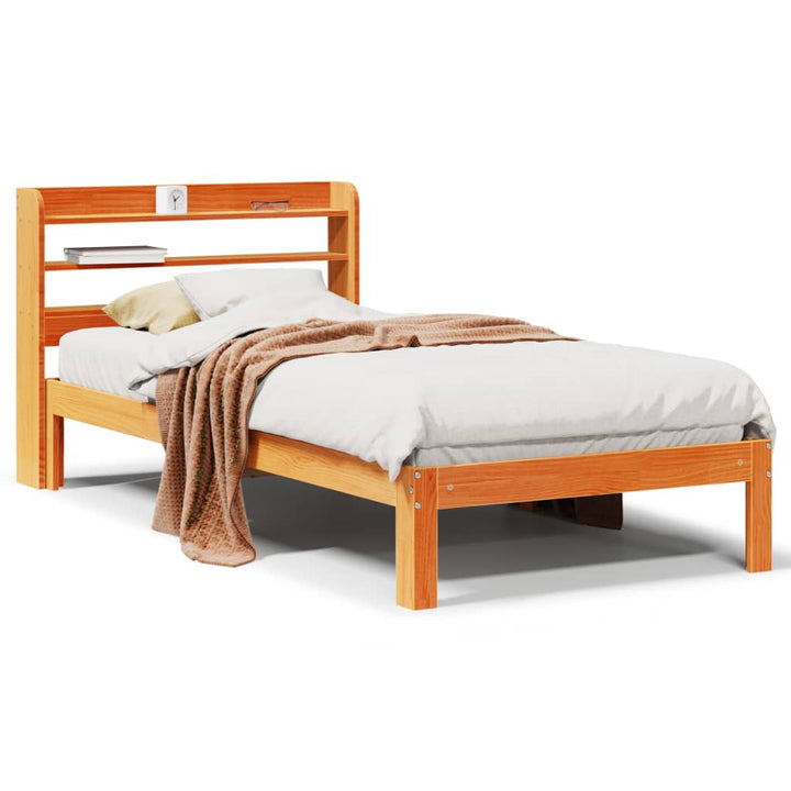 sengeramme uden madras 100x200 cm massivt fyrretræ gyldenbrun