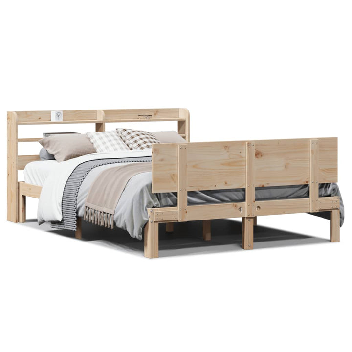 sengeramme med sengegavl 120x190 cm massivt fyrretræ