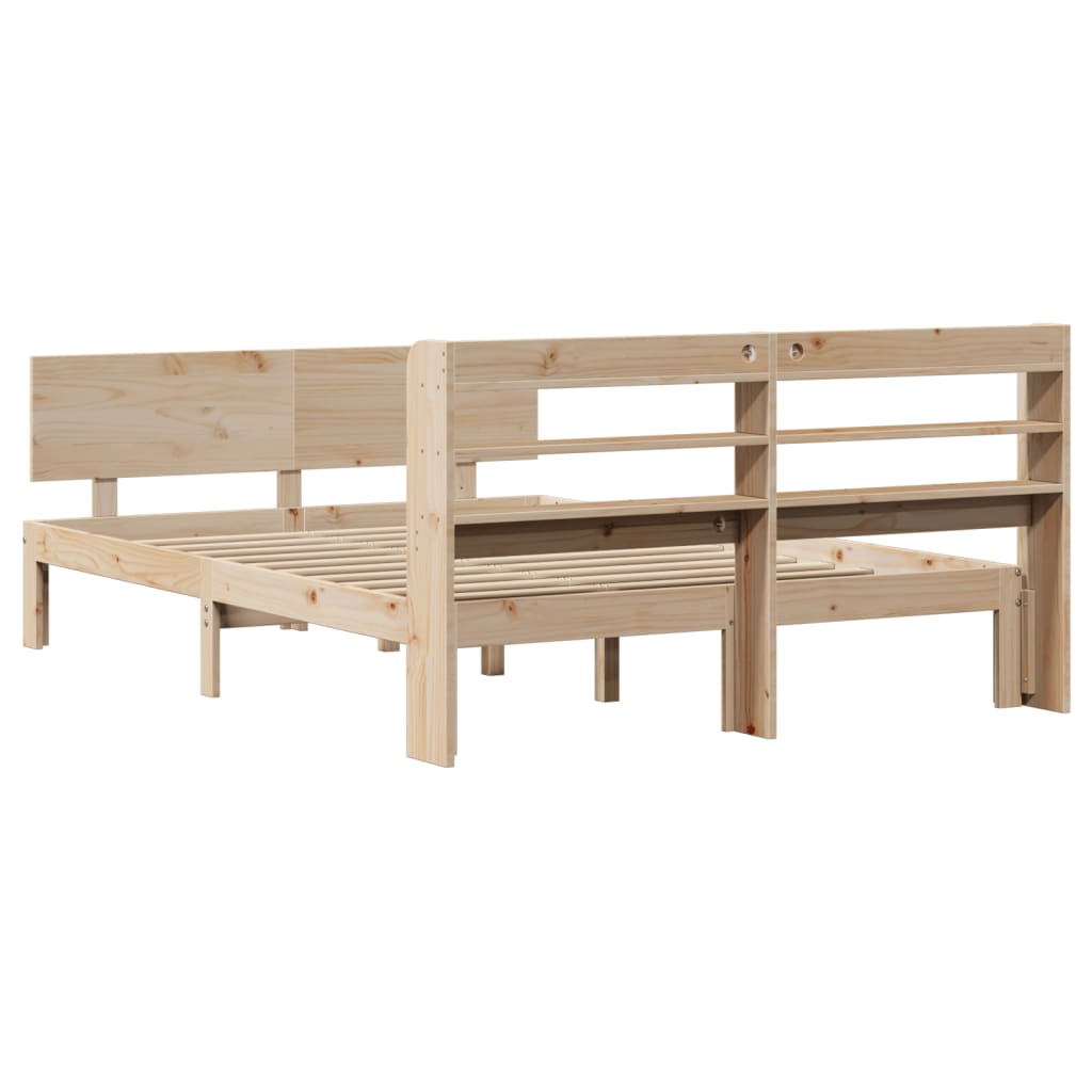 sengeramme med sengegavl 120x190 cm massivt fyrretræ