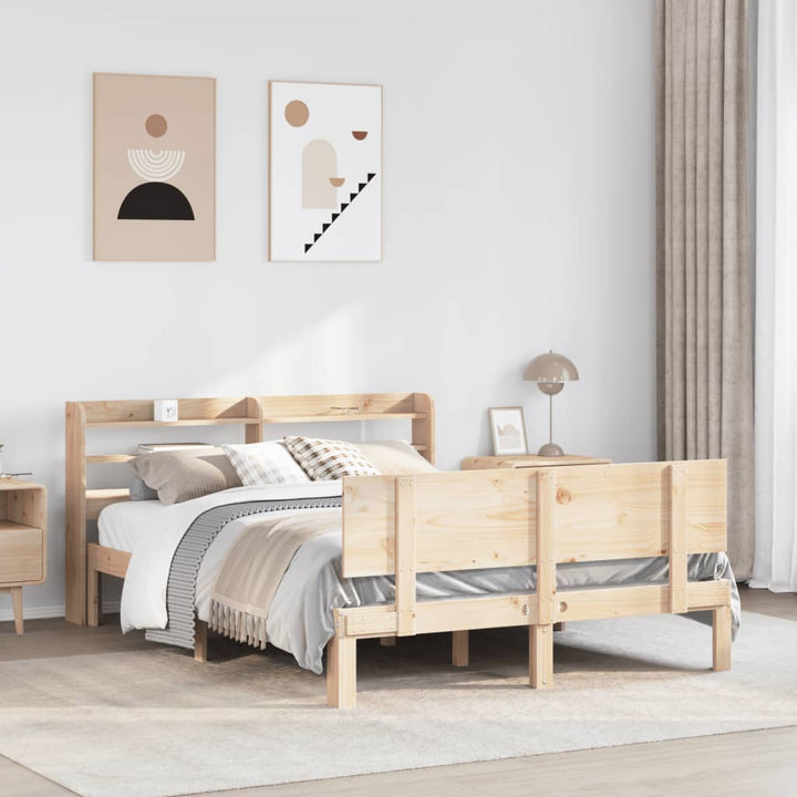 sengeramme med sengegavl 120x190 cm massivt fyrretræ